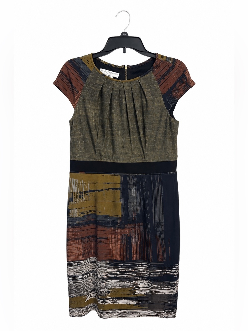Maggy London Petites Mix Print Sheath Dress – Women’s 10 Petite – Green Multi